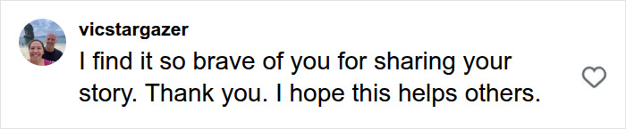 A social media comment showing support for sharing the story of hypospadias, hoping it helps others.
