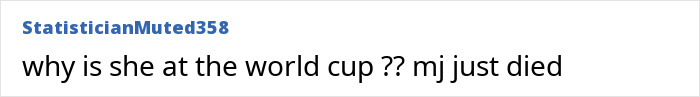 Screenshot of online comment about Kylie Jenner at World Cup, related to appearance mockery. Screenshot of online comment about Kylie Jenner at World Cup, related to appearance mockery.