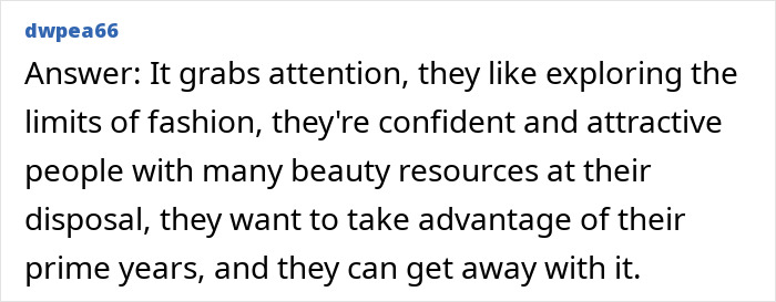 Reddit comment on why stars like Millie Bobby Brown wear sheer looks: grabs attention, confident, attractive. Reddit comment on why stars like Millie Bobby Brown wear sheer looks: grabs attention, confident, attractive.