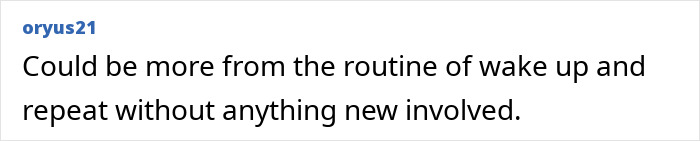 A comment suggesting routine contributes to married people developing dementia.