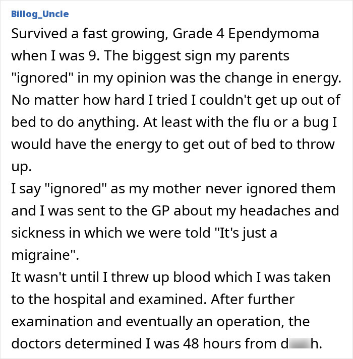 Account of dismissed cancer symptom, change in energy, leading to a Grade 4 Ependymoma diagnosis, often attributed to normal aging or stress. Account of dismissed cancer symptom, change in energy, leading to a Grade 4 Ependymoma diagnosis, often attributed to normal aging or stress.