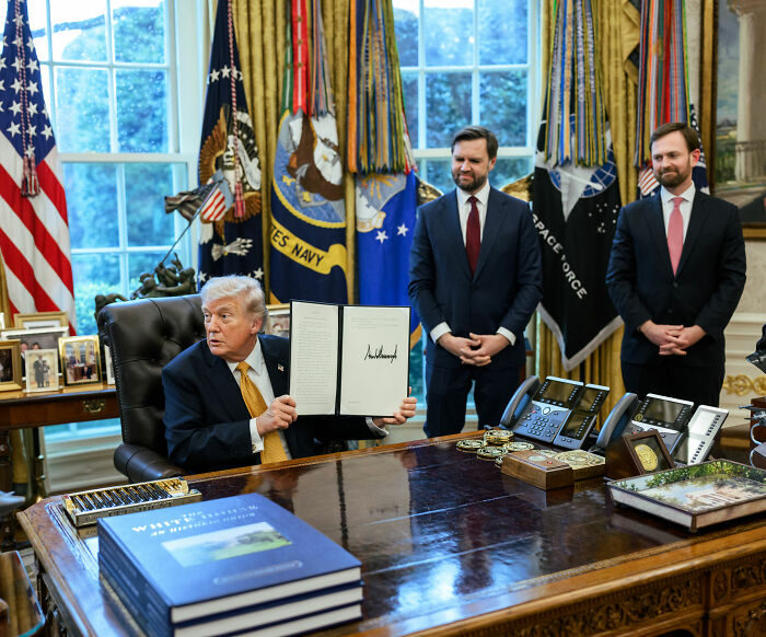 Donald Trump, JD Vance, and another man in an office. Americans point out glaring irony about JD Vance's fourth child. Donald Trump, JD Vance, and another man in an office. Americans point out glaring irony about JD Vance's fourth child.
