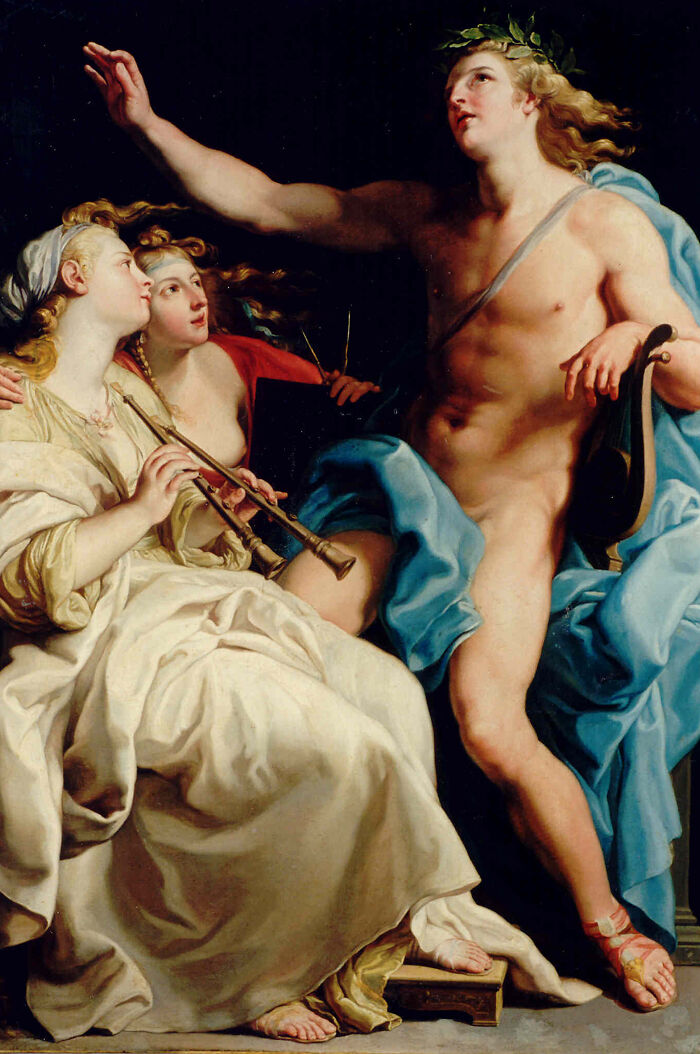 An artist reimagined a masterpiece from behind, depicting classical figures in a fascinating, rear-view composition.