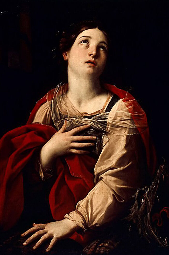 Artist reimagined a famous masterpiece from behind, presenting a figure draped in red fabric looking upwards.