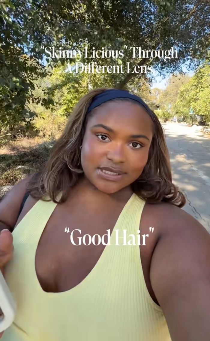 Plus size activist discussing fatphobic brands, while challenging the concept of what is considered good hair. Plus size activist discussing fatphobic brands, while challenging the concept of what is considered good hair.