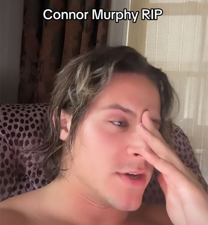 Looksmaxxer Connor Murphy RIP at 32 after alleged bizarre incident, covering his face.