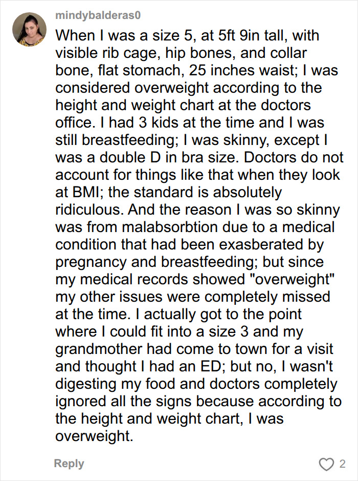 A social media user comments on their experience being considered overweight despite being skinny and having medical issues, sparking SkinnyTok concern. A social media user comments on their experience being considered overweight despite being skinny and having medical issues, sparking SkinnyTok concern.