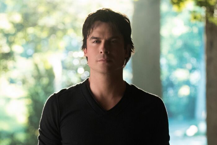 Teen heartthrob, Ian Somerhalder, in a v-neck shirt, looking at the camera, after he quit Hollywood.