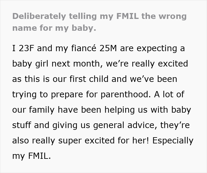 Text about an overbearing FMIL and baby name announcement conflict Text about an overbearing FMIL and baby name announcement conflict