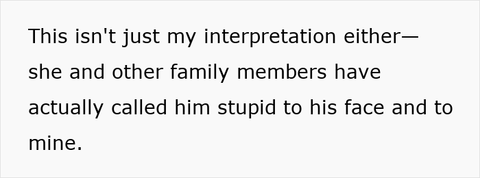 Text confirming that the MIL and family members called the son stupid amidst the childfree wedding dispute. Text confirming that the MIL and family members called the son stupid amidst the childfree wedding dispute.