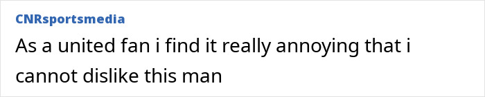 Image of a fan comment from a United fan who cannot dislike Erling Haaland.
