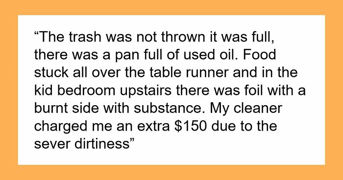 Guests Shocked After Airbnb Owner Wants $150 Cleaning Fee Based On Candy Wrapper And AI Trash