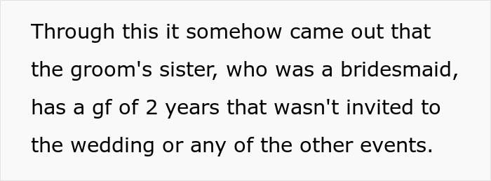 Bride keeps bridesmaid&rsquo;s BF off the wedding guest list; sister spreads rumors.
