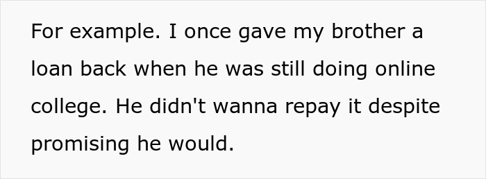 A screenshot about an entitled man failing to repay a loan, leading to him losing more than he bargained for.