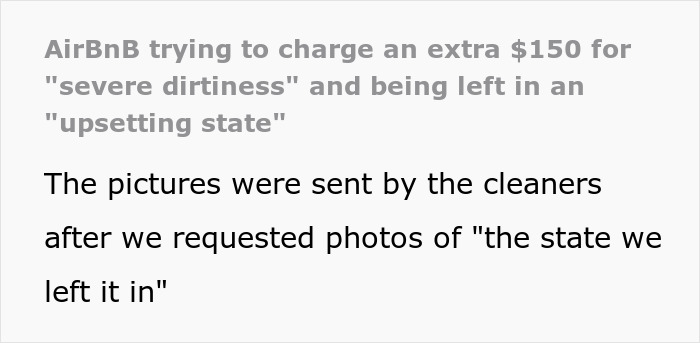 Guests Shocked After Airbnb Owner Wants $150 Cleaning Fee Based On Candy Wrapper And AI Trash Guests Shocked After Airbnb Owner Wants $150 Cleaning Fee Based On Candy Wrapper And AI Trash