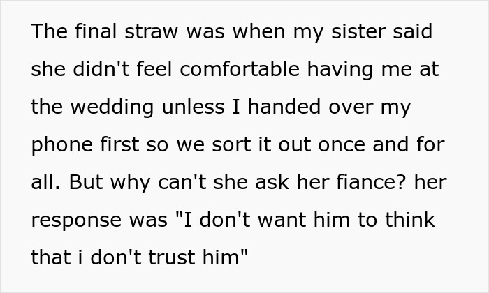 Bride Makes Sister Prove She Never Had Feelings For The Groom If She Wants To Attend Her Wedding Bride Makes Sister Prove She Never Had Feelings For The Groom If She Wants To Attend Her Wedding