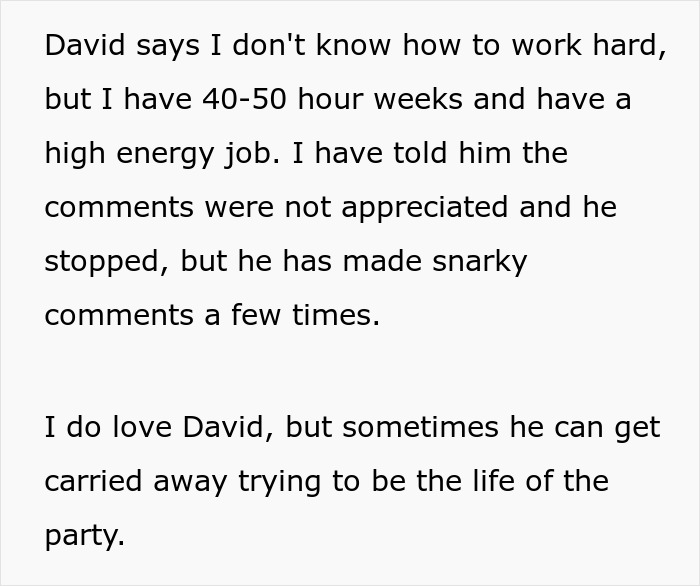 Woman considering breaking up with childish BF due to snarky comments about her work ethic. Woman considering breaking up with childish BF due to snarky comments about her work ethic.