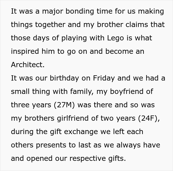 Woman Calls Boyfriend's Favorite Birthday Gift "Childish," His Twin Sister Doesn't Hold Back Woman Calls Boyfriend's Favorite Birthday Gift "Childish," His Twin Sister Doesn't Hold Back