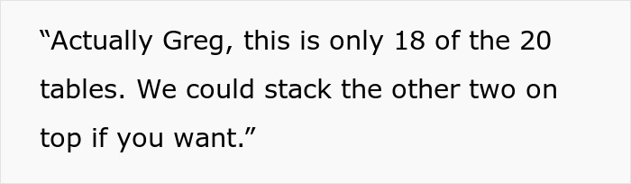 A quote from the article, emphasizing the number of tables physically preventing customers from entering the store. A quote from the article, emphasizing the number of tables physically preventing customers from entering the store.