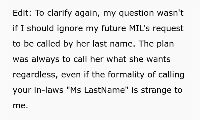 Woman Can&rsquo;t Stop Overthinking Why Her Future MIL Would Ask Her To Call Her By Her Last Name