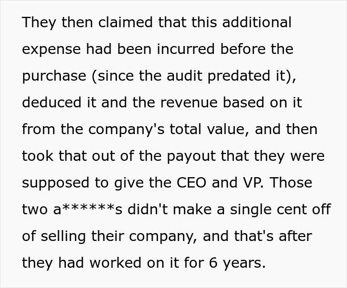 Additional expense deducted from company value; bosses lose payday due to fraud. Additional expense deducted from company value; bosses lose payday due to fraud.