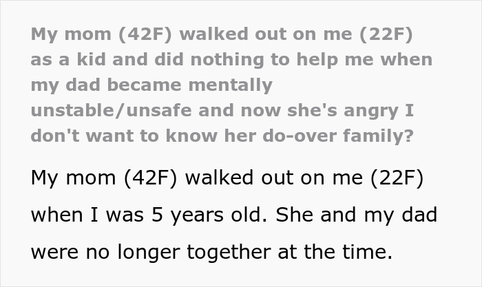 Self-Centered Mom Disappears For 16 Years, Mad She Doesn&rsquo;t Get Forgiveness And A Fresh Start