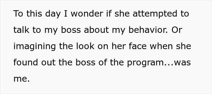 Text about an entitled mom realizing the class boss was the OP, treating community class like free daycare. Text about an entitled mom realizing the class boss was the OP, treating community class like free daycare.