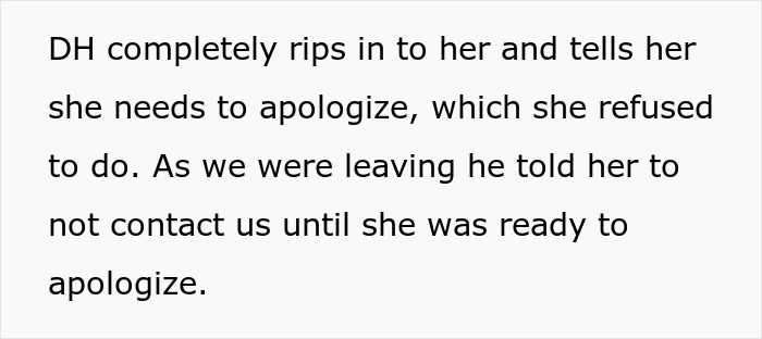 Screenshot of text: Nephew defends pregnant wife against aunt's family dinner insult regarding her weight.