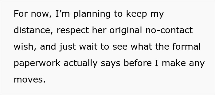 Text snippet: man keeping distance, respecting no-contact, awaiting official paperwork about baby’s dad status. Text snippet: man keeping distance, respecting no-contact, awaiting official paperwork about baby’s dad status.