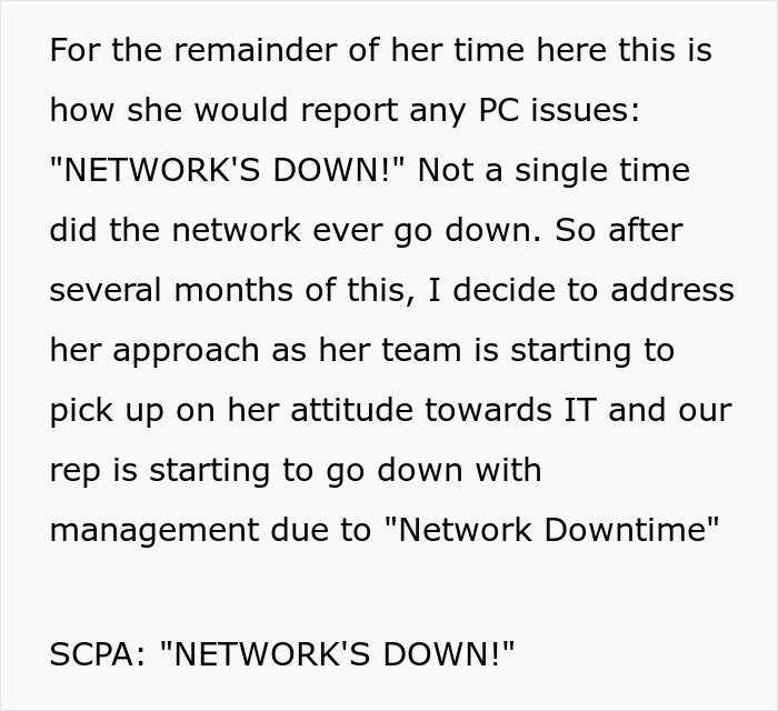 IT Worker Takes Down Buffoon Accountant With Clever Plan, Says "Network's Down" Right Back At Her IT Worker Takes Down Buffoon Accountant With Clever Plan, Says "Network's Down" Right Back At Her