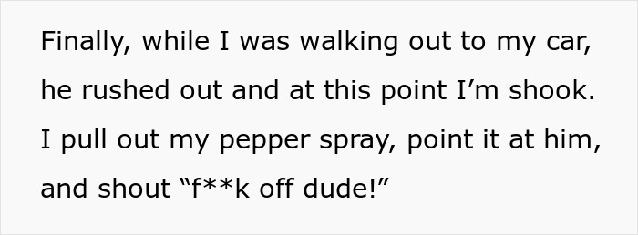 Screenshot of a paragraph detailing a woman pulling out pepper-spray after being confused for her identical twin. Screenshot of a paragraph detailing a woman pulling out pepper-spray after being confused for her identical twin.