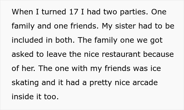 Parents Force Teen To Have Autistic Sis At All Bday Parties, Mad When She Does 18th Bday Differently Parents Force Teen To Have Autistic Sis At All Bday Parties, Mad When She Does 18th Bday Differently