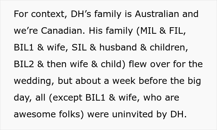 Groom's Mom loses it over his bride's gay brother and gets entire family banned from the wedding.