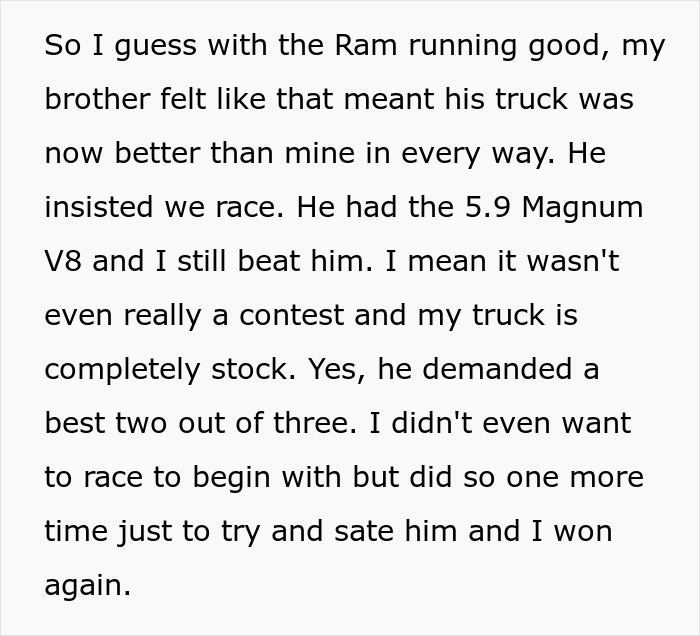 Failed Truck Purchase Turns Into Brothers' Rivalry, Proving Older Bro’s Desire To Needlessly Compete Failed Truck Purchase Turns Into Brothers' Rivalry, Proving Older Bro’s Desire To Needlessly Compete