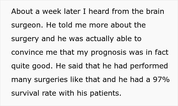 A person with a brain tumor gets a second chance at life, thanks to a skilled brain surgeon.