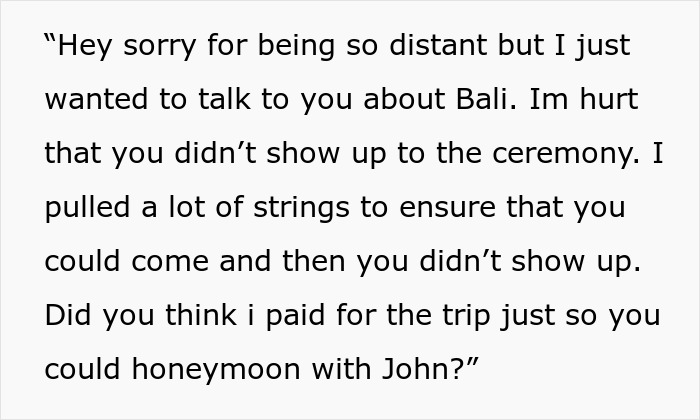 Woman Skips Best Friend's Wedding, Says It's Because She Wanted A Honeymoon, The Real Reason Is Much Worse