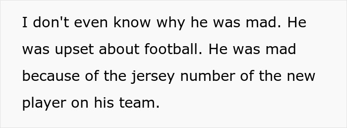 A woman questions her fiancé's football obsession over a jersey number, his response changing everything. A woman questions her fiancé's football obsession over a jersey number, his response changing everything.