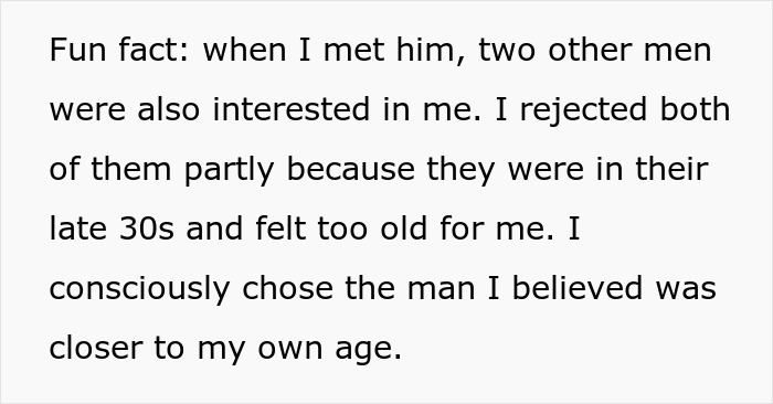 A screenshot from the article about a guy who pretends to be younger, where the girlfriend explains rejecting older men for someone closer to her perceived age. A screenshot from the article about a guy who pretends to be younger, where the girlfriend explains rejecting older men for someone closer to her perceived age.