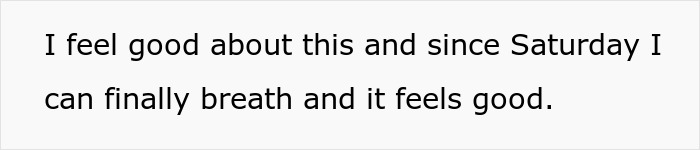 Text snippet expressing relief and feeling good after dealing with a guy who cheats on his pregnant wife. Text snippet expressing relief and feeling good after dealing with a guy who cheats on his pregnant wife.