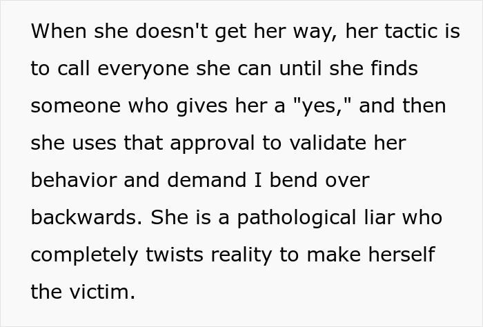 Text snippet about a delusional mom's tactics to get her way and her pathological lying about the dog. Text snippet about a delusional mom's tactics to get her way and her pathological lying about the dog.