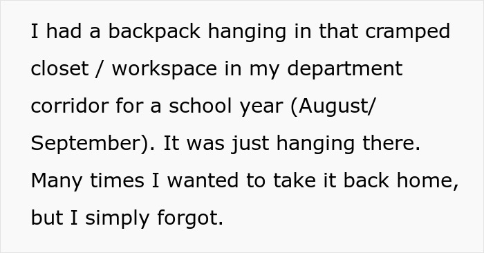 Cleaner Helps Herself To Teacher&rsquo;s Lost Backpack, Gets Mad When The Owner Helps Herself To It Too