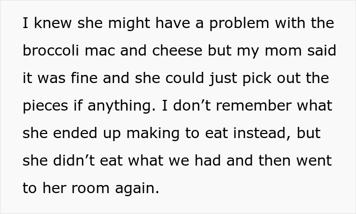 A woman's birthday dinner turns into a disaster when her teen sister starts crying over food.