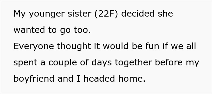 Text explaining a woman turning car around due to sister's reaction causing family drama. Text explaining a woman turning car around due to sister's reaction causing family drama.