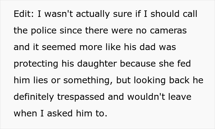 A 17YO slacks off at work and tells her dad to ambush a 19YO colleague over made-up bullying claims. A 17YO slacks off at work and tells her dad to ambush a 19YO colleague over made-up bullying claims.