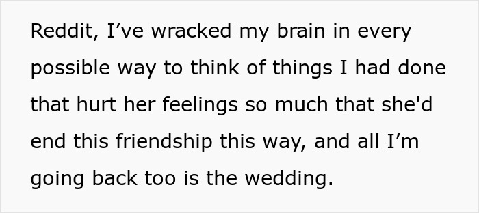 Entitled Bestie Helps With Wedding Planning, Cuts Woman Off Because She Rejected Most Of Her Ideas Entitled Bestie Helps With Wedding Planning, Cuts Woman Off Because She Rejected Most Of Her Ideas