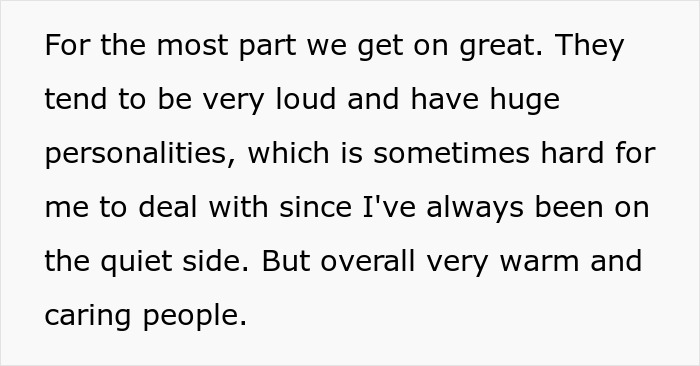 A Reddit post discussing the groom's feelings about his bride's loud, but warm and caring, extended family.