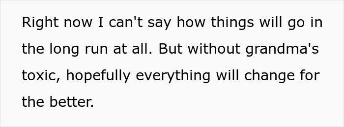 A screenshot displaying text about an entitled man's future, hoping things change for the better.