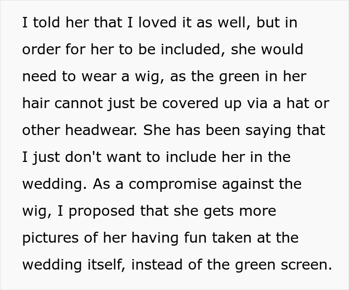 A woman's scary fixation over groom trying to compromise on wedding photos.
