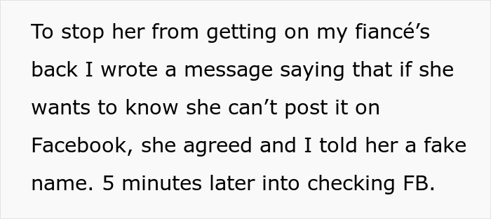 A screenshot revealing the plan to give the overbearing FMIL a fake baby name for the announcement. A screenshot revealing the plan to give the overbearing FMIL a fake baby name for the announcement.