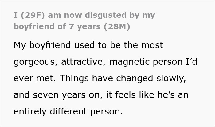 Woman Opens Up About Being Repulsed By Boyfriend, Gets A Reality Check From The Internet Woman Opens Up About Being Repulsed By Boyfriend, Gets A Reality Check From The Internet